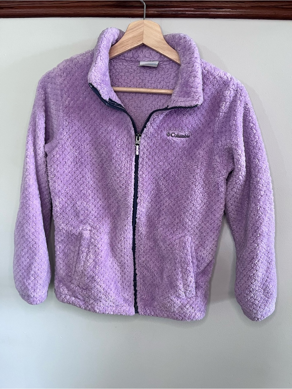 Columbia Girls Fire Side Sherpa Full Zip Fleece Jacket Purple WG1122 L 14/16